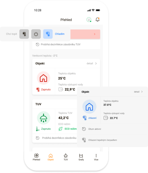 úvodní strana mobilní aplikace Simply Neo